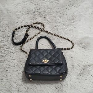 Quilt chain faux leather mini crossbody bag